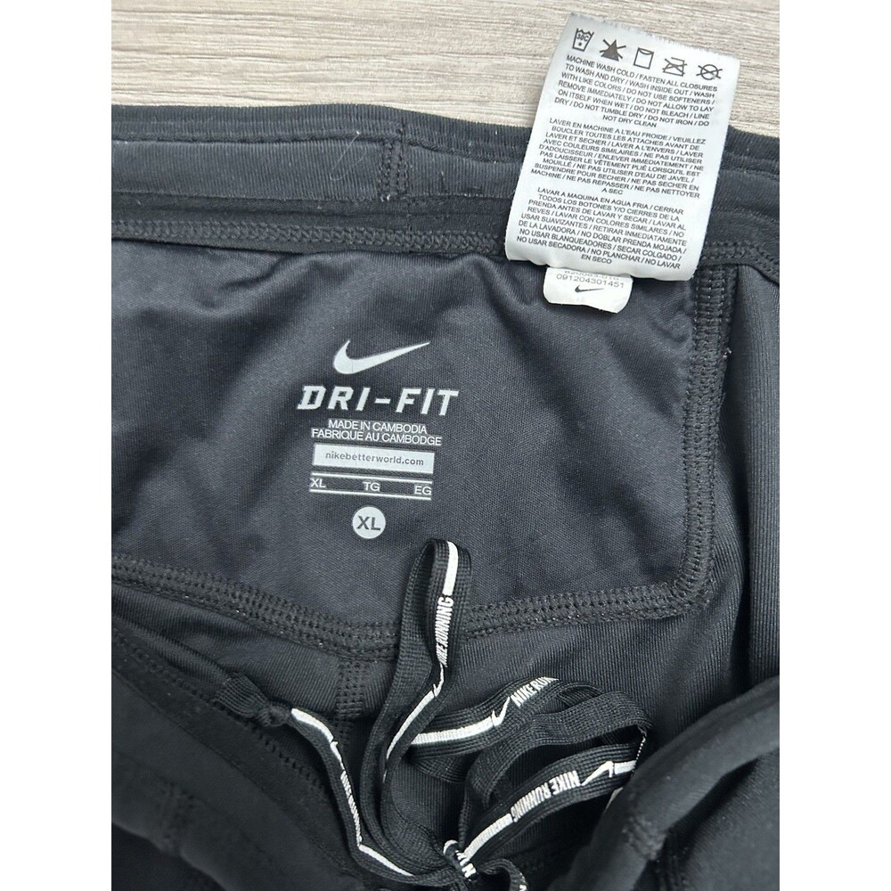 Nike Dri-FIT Men’s Running Leggings Black Reflective Zip Ankle Size XL - Picture 3 of 9